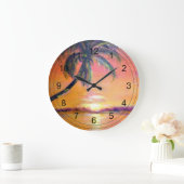 トロピカルサンセット ラージ壁時計 (ホーム)