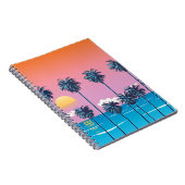トロピカルサンセット:ヴィンテージビーチイラストレーション ノートブック (右側)