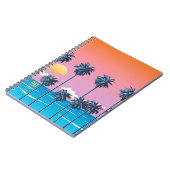 トロピカルサンセット:ヴィンテージビーチイラストレーション ノートブック (左側)
