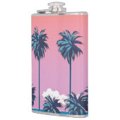 トロピカルサンセット:ヴィンテージビーチイラストレーション フラスク (左)