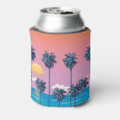 トロピカルサンセット：ヴィンテージビーチイラストレーション 缶クーラー (缶裏面)