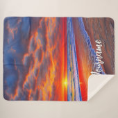 トロピカルサンセット(名パーソナライズされた前) シェルパブランケット (正面(横))