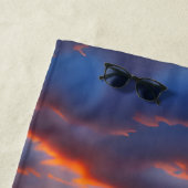 トロピカルサンセット(名パーソナライズされた前) ビーチタオル (インサイチュ)