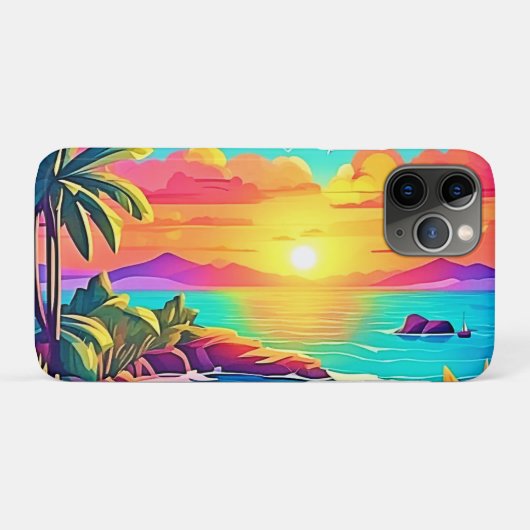 トロピカルサンセット: 鮮やかな空 Case-Mate iPhoneケース (裏面(横))