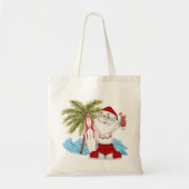 トロピカルサンタとサーフボードとのクリスマストート トートバッグ (正面)