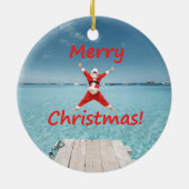 トロピカルサンタクリスマスオーナメント セラミックオーナメント (裏面)