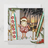 トロピカルサンタクリスマスパーティの招待状 招待状 (正面)