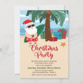 トロピカルサンタクリスマスパーティの招待状 招待状 (正面)