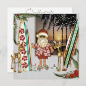 トロピカルサンタクリスマスパーティー招待状 招待状 (正面/裏面)