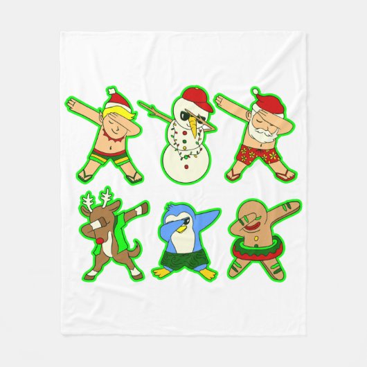 トロピカルサンタクロース休暇クリスマス フリースブランケット (正面)