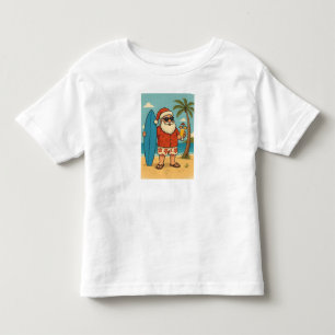 トロピカルサンタビブスTシャツ 涼しいサマー・クリスマス トドラーTシャツ