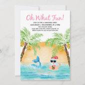 トロピカルサンタマーメイド何おもしろいクリスマスパーティー 招待状 (正面)