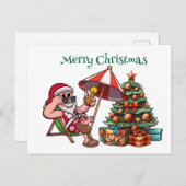 トロピカルサンタメリークリスマス ポストカード (正面/裏面)