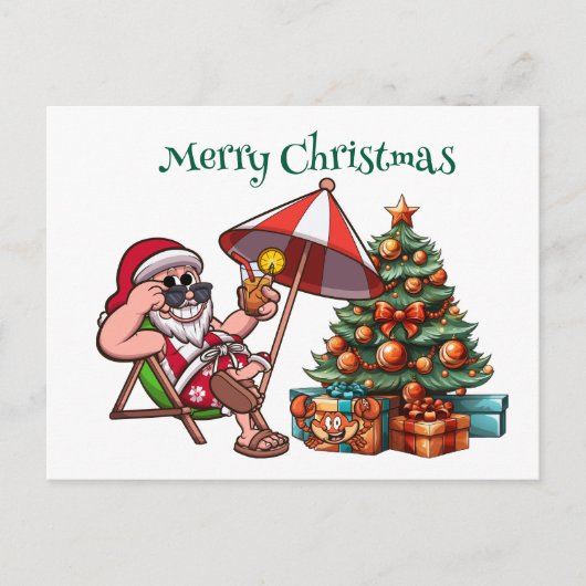 トロピカルサンタメリークリスマス ポストカード (正面)