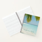 トロピカルサンディビーチターコイズタイポグラフィパーム ノートブック (内部)