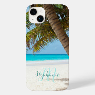 トロピカルサンディビーチターコイズモノグラムパームツリー Case-Mate iPhone 14 PLUSケース
