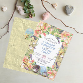 トロピカルサンディビーチバラシーシェルパール結婚ズ 招待状