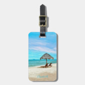 トロピカルサンディビーチ名前をカスタムする ラゲッジタグ (正面縦)