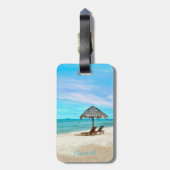 トロピカルサンディビーチ名前をカスタムする ラゲッジタグ (裏面縦)