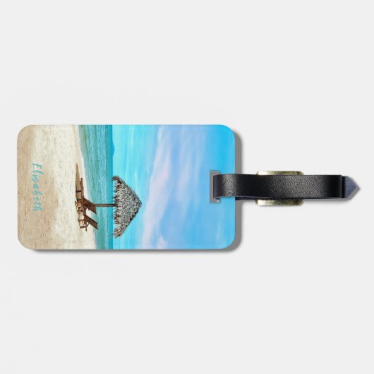 トロピカルサンディビーチ名前をカスタムする ラゲッジタグ (裏面横)