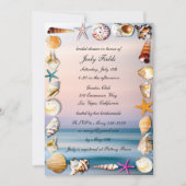 トロピカルサンディビーチ&シーシェルブライダルシャワー 招待状 (正面)