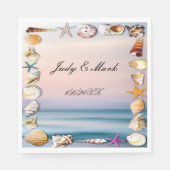 トロピカルサンディビーチ&シーシェル紙ナプキンス スタンダードランチョンナプキン (正面)