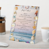 トロピカルサンディビーチ&シー結婚ヘルズのメニュー 台座サイン (インサイチュ)