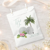 トロピカルサンドドル結婚式の引き出物バッグ フェイバーバッグ (クリップ留めされた状態)