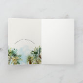 トロピカルサンドビーチウォーターカラーパーム結婚ツリー サンキューカード (内部)