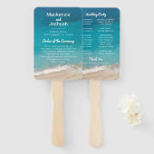 トロピカルサンドビーチショア結婚式 プログラム ハンドファン (正面&裏面)