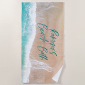 トロピカルサンドビーチ海サニーウェーブビーチハウス ビーチタオル (正面)