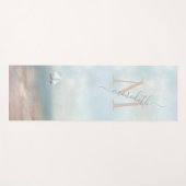 トロピカルサンドビーチ海モノグラム名 ヨガマット (正面(横))