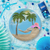 トロピカルサンドマンウィズハンモック紙プレート ペーパープレート (パーティー)