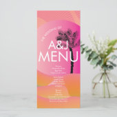 トロピカルサンライズはっきりしたピンクオレンジホワイト結婚ズ メニュー (スタンド正面)