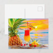 トロピカルサンライズサンセットカクテル シーズンポストカード (正面/裏面)
