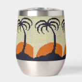 トロピカルサンライズパームツリーズアーティザンクロシェプリント (正面)