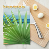 トロピカルサンライズビーチパラダイス キッチンタオル (四つ折り)