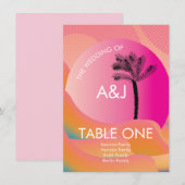 トロピカルサンライズ ボールドピンクオレンジ テーブル シーティング 招待状 (正面/裏面)