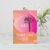 トロピカルサンライズ ボールドピンクオレンジ テーブル シーティング 招待状 (スタンド正面)