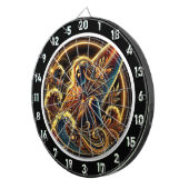 トロピカルサーファーとゴールデンサンセットアート ダーツボード (正面右)