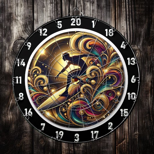 トロピカルサーファー抽象芸術エナジー ダーツボード