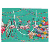 トロピカルサーフィンサンタホリデイ抱き枕 ラージペーパーバッグ (裏面)