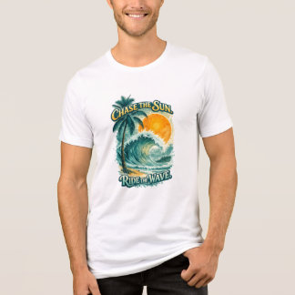 トロピカルサーフサンセットTシャツ – 太陽を追いかけて走れ トライブレンドTシャツ