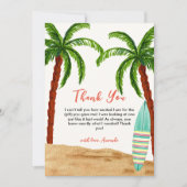トロピカルサーフベビーオンボードベビーシャワー サンキューカード (正面)