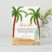 トロピカルサーフベビーオンボードベビーシャワー サンキューカード (スタンド正面)