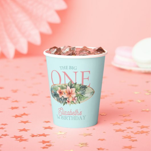 トロピカルサーフボードザ・ビッグワンの誕生日 紙コップ (インサイチュ)
