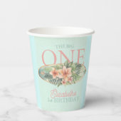 トロピカルサーフボードザ・ビッグワンの誕生日 紙コップ (裏面)