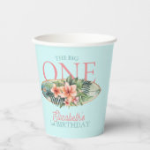 トロピカルサーフボードザ・ビッグワンの誕生日 紙コップ (正面)