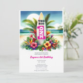 トロピカルサーフボードザ・ビッグONE誕生日パーティー 招待状 (スタンド正面)