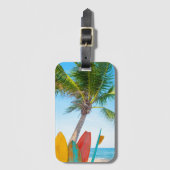 トロピカルサーフボードビーチ ラゲッジタグ (正面縦)